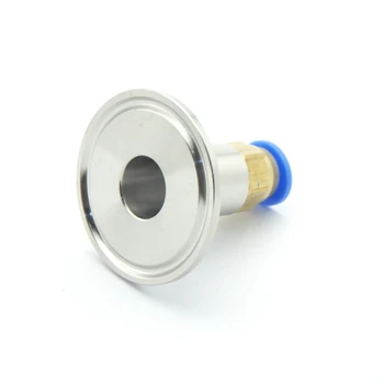 

12mm Hose Tube Push In Fitting x 34mm Ferrule OD 304 Stainless Steel Sanitary Connector Pipe Fitting Fit 0.75" Tri Clamp