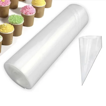 

50Pcs/roll Disposable Piping Bag Icing Nozzle Fondant Cake Decorating Pastry Tips Tools Small Large Size Cake Kitchen Tools