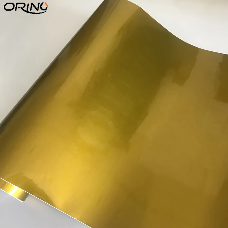 Gold Glossy Metallic Vinyl Film Wrap-4