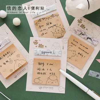 

40 Pcs/lot Litmus Paper Note Pad Kawaii Little Kitten Bird Pattern Sticky Notes Kawaii Stationery Paper Memo