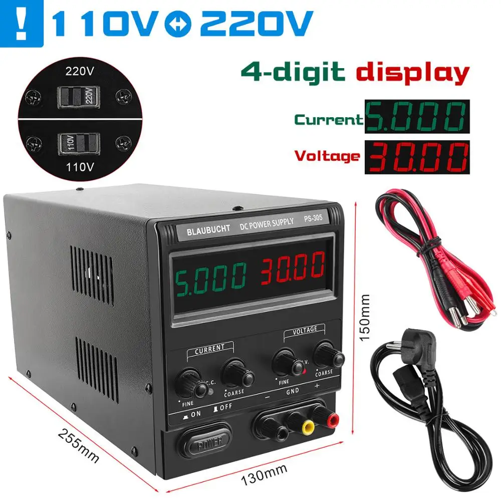 

DC Switching Lab Power Supply 4 Digits Adjustable 60V 5A 30V 10A Voltage Regulator Stabilizer Bench Source power regulator 220v