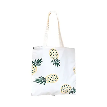 

Women Fashion Portable Pineapple Printing Bag Casual Student Messenger Bag Small Girls Tote Bag Large Capacity canvas bag