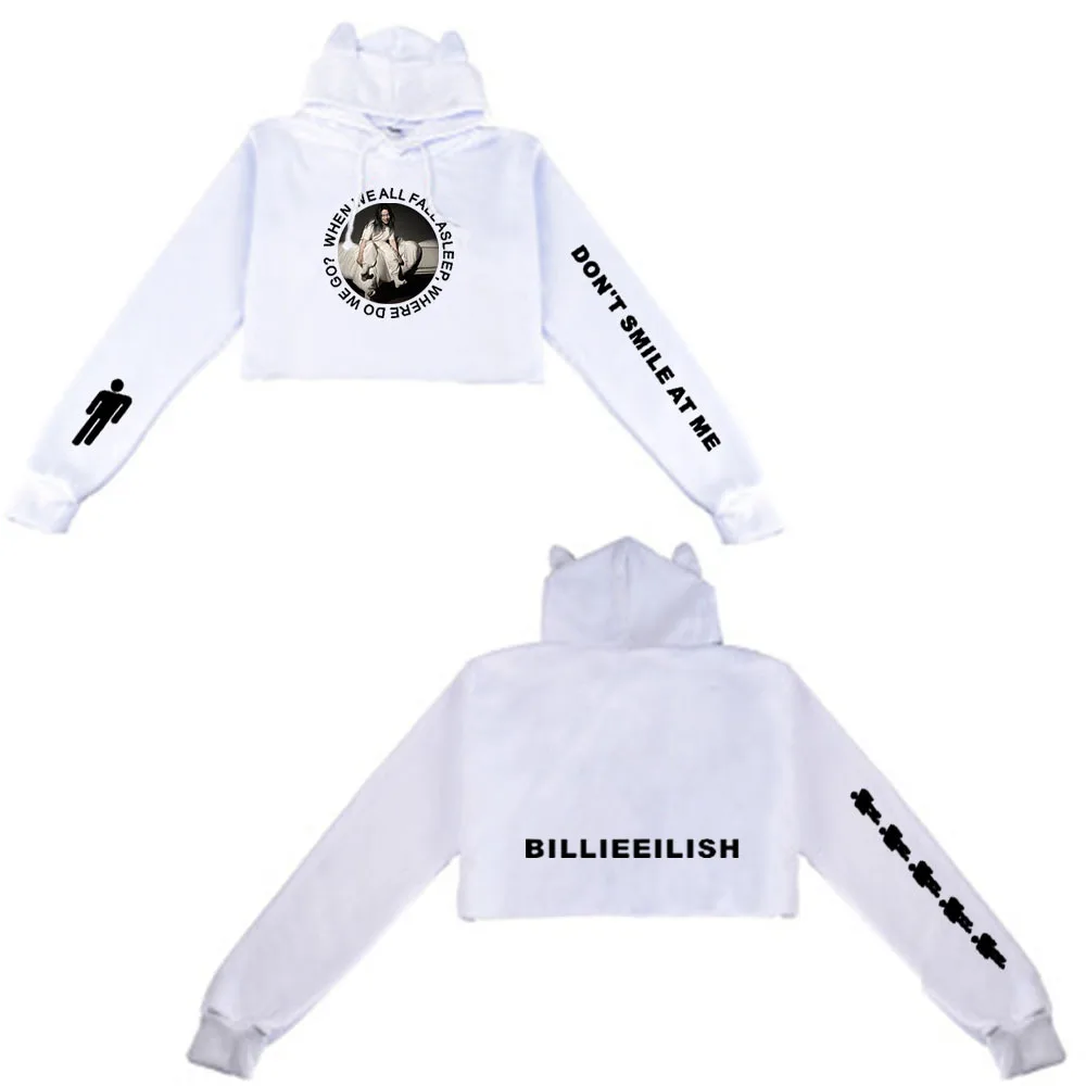 Kpop Billie Eilish Толстовка для женщин Kawaii с длинным рукавом Merch Lothse унисекс пуловеры