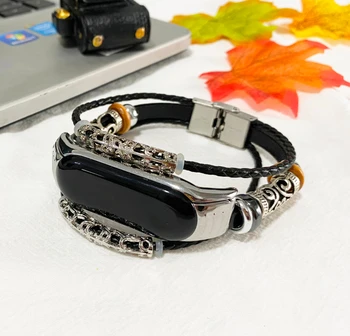 

Vintage Genuine Leather Strap For Mi Band 4 Watch Bracelet, folk-custom mi band 4 nfc for mi band 4 bracelet xiaomi mi band 3