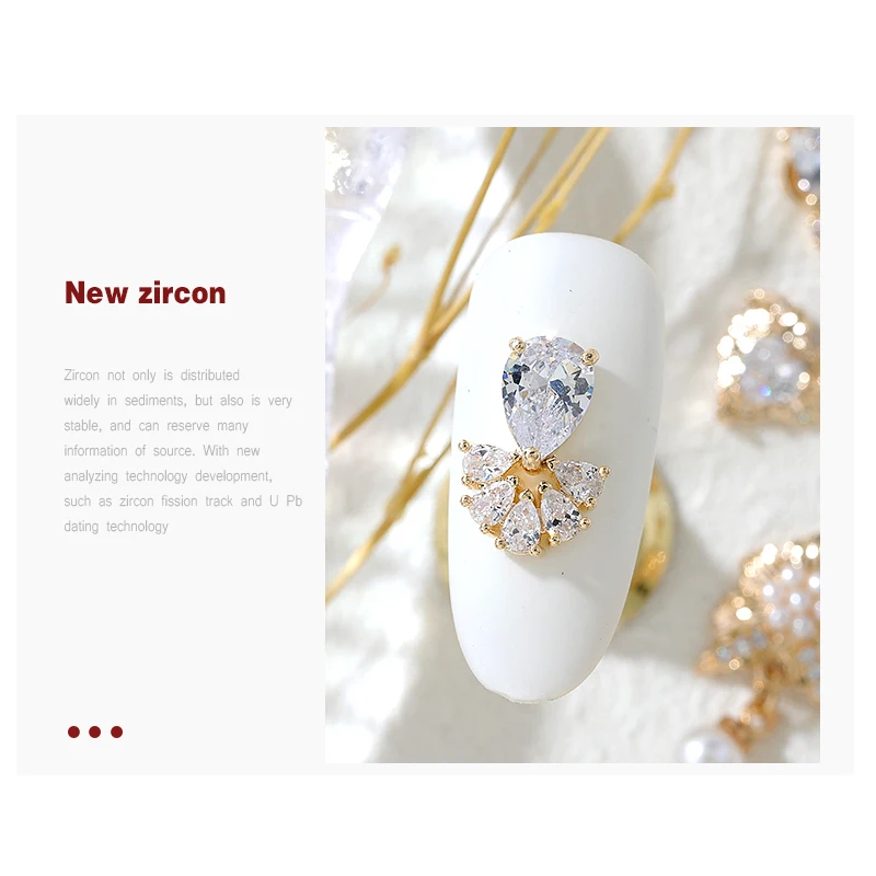 1 piece high end luxury 3D metal zircon manicure Japanese manicure high quality crystal manicure diamond Amulet 3