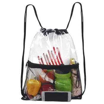 

Waterproof Travel Backpack Transparent Drawstring PVC Backpack Child Toy Makeup Phone Organizer Teenager Schoolbag