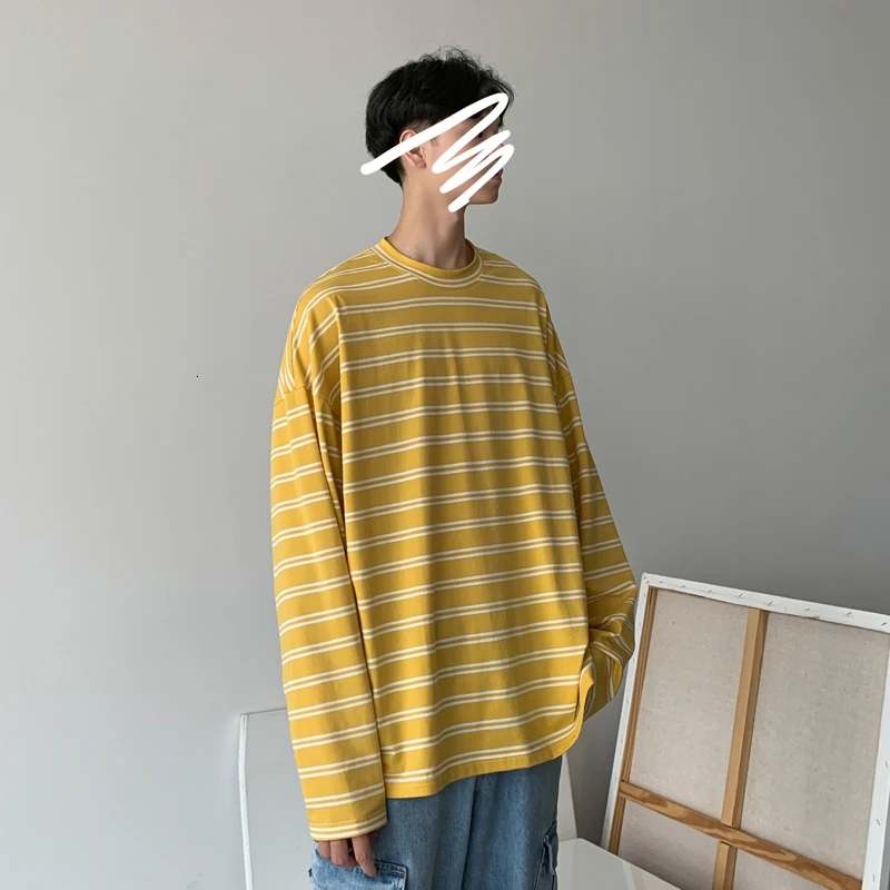 Autumn T Shirt Men Fashion Contrast Color Casual Long-sleeved T-shirt Man Streetwear Wild Hip-hop Loose Striped Tshirt Men Tops Autumn T Shirt Men Fashion Contrast Color Casual Long-sleeved T-shirt Man Streetwear Wild Hip-hop Loose Striped Tshirt Men Tops
