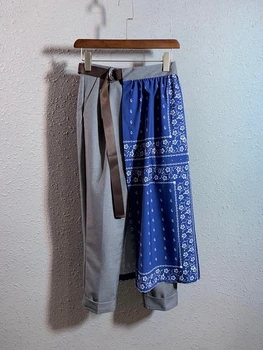 

2020 Early Spring New Women's Cingulate Waist Irregular Splicing One Sheet Wild Casual Pants 408