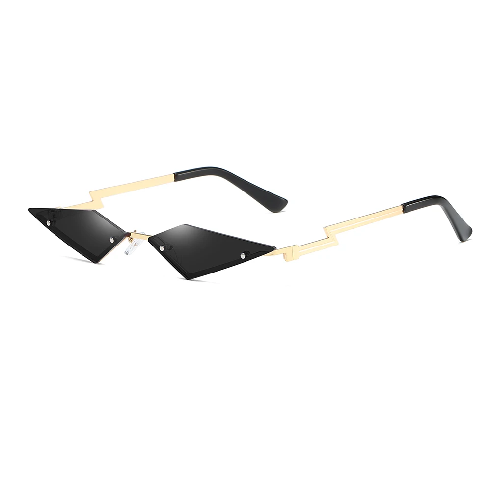 1PC Unisex Sunglasses Rimless Retro Bat Shape True Film Sun Glasses UV400 Trending Narrow Eyewear Streetwear Fashion Accessories big sunglasses for women Sunglasses