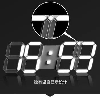 

3D Stereo Living Room Wall Clock Silent Glow-in-the-dark Wall Clock Digital Sheet Acrylic Loudspeaker Mute Plastic Europe
