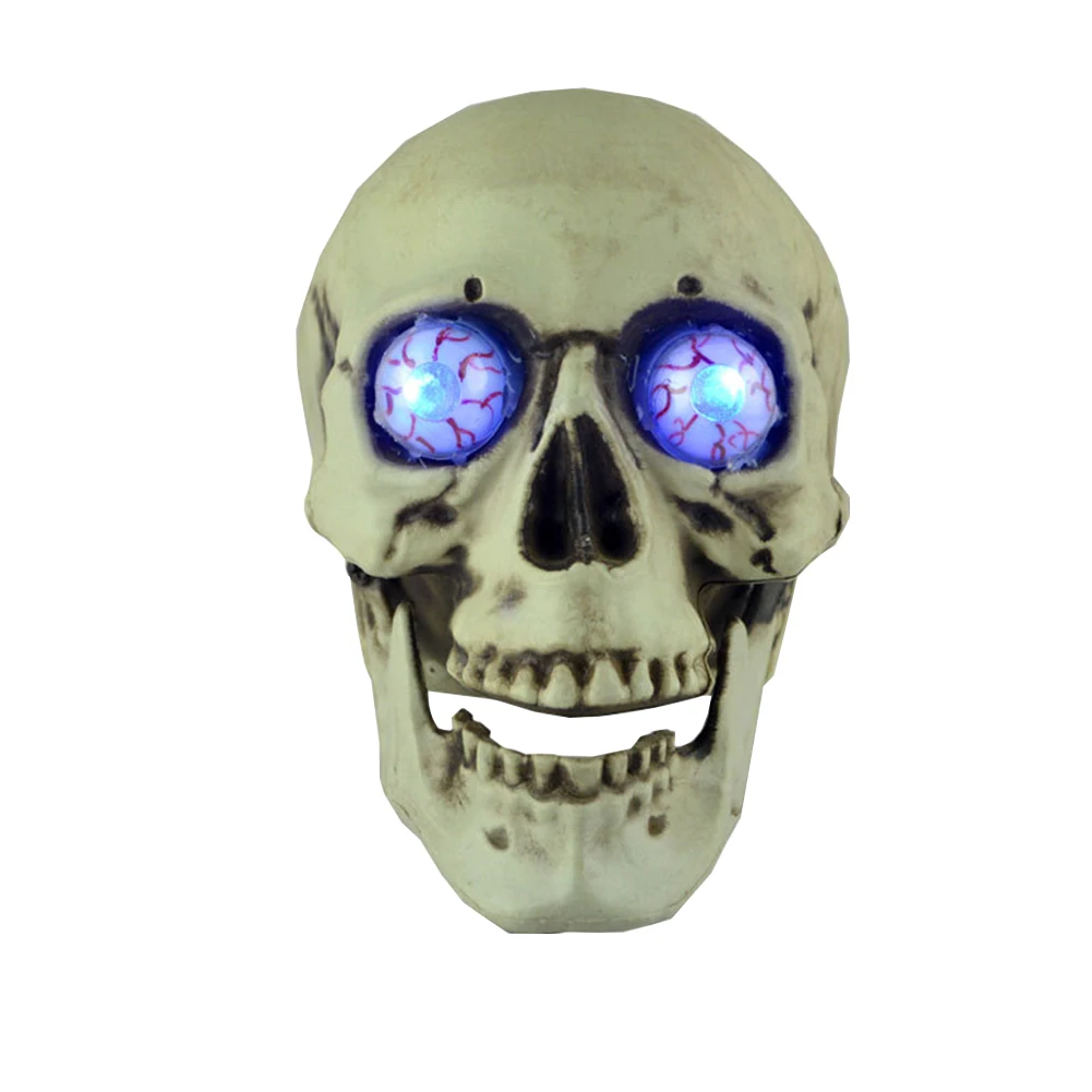 

Sculptures Plastic Luminous Statues Skull Head Halloween Prop Party Funny Home Bone Model Craft Portable Decoration Simulation