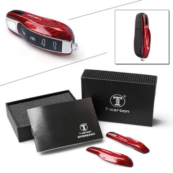 

Real Carbon Fiber Car Remote Key Cover Case Red Housing For Porsche Most Models Universal