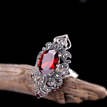 

Anel Feminino Product Manufacturer Direct Selling Spring And Summer 925 Sterling Jewelry Lady's Pomegranate Shi Taiyin Ring