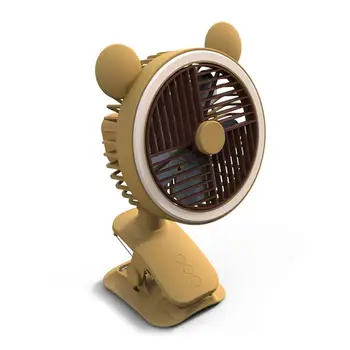 

W8 Cartoon Clip Turntable Fan With Lights Telescopic Floor Fan Desktop Fan Desktop Air Conditioner Cooler