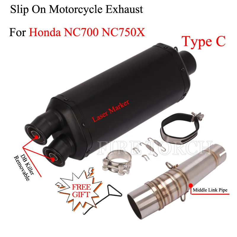 Motorcycle Exhaust Escape Modified Middle Link Pipe Slip On For Honda NC700 NC700X NC750 NC750X NC700S 2012 2013 2014 2015 Years