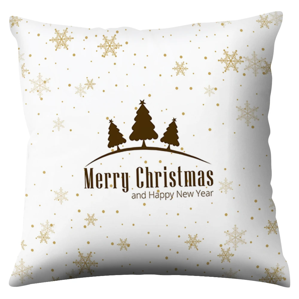 Christmas Decoration Cushion Cover Cartoon Santa Claus Polyester Throw Pillow Case Cover Merry Christmas Decoration Pillowcases - Цвет: 14