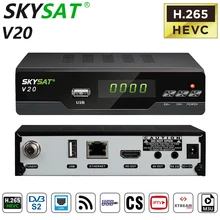 Récepteur de télévision par Satellite SKYSAT V20 HEVC H.265 DVB S2 soutien CS Cline Newcamd RJ45 WiFi Powervu Biss M3U récepteur de télévision 