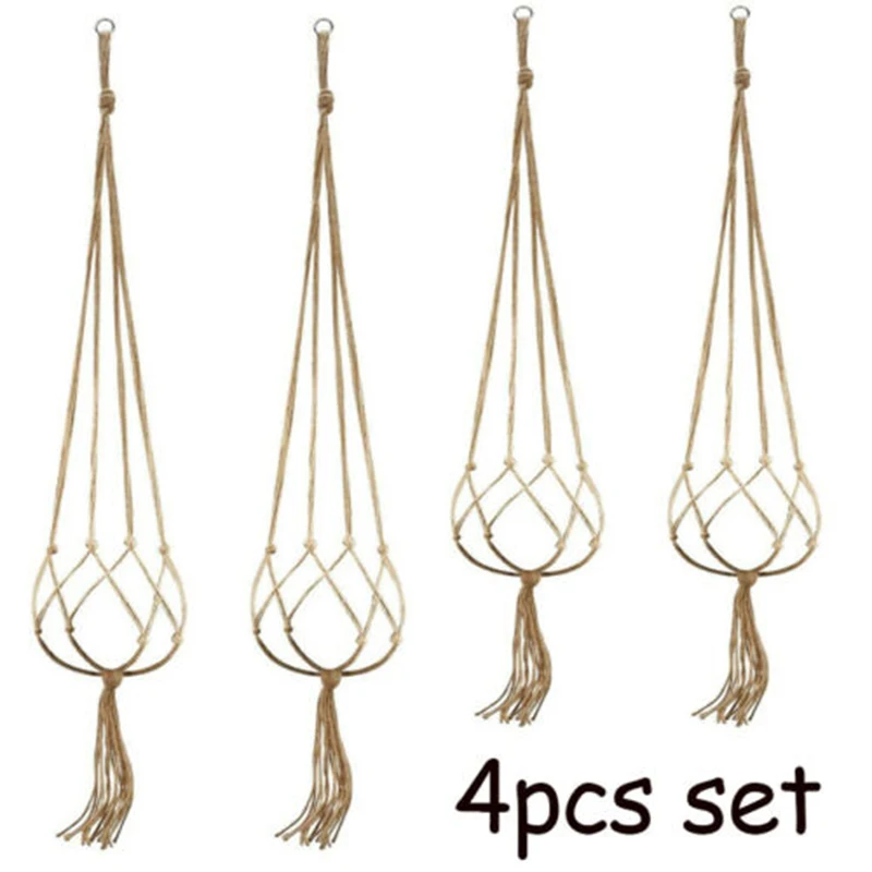 Pot Holder Macrame Plant Hanger Hanging Planter Basket Jute Braided Rope Craft