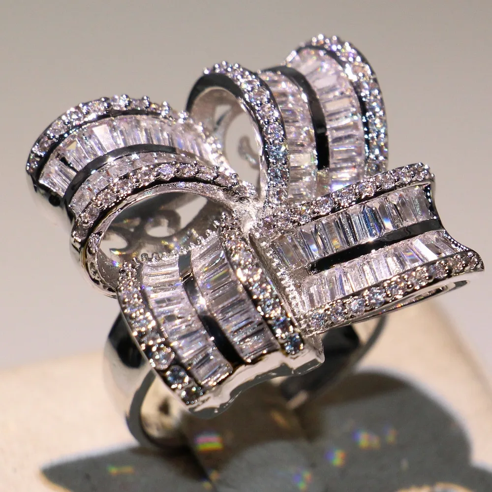 YaYI Jewelry Princess Cut AAA+ White Cubic Zirconia Silver Color Engagement Wedding Heart Rings Party Rings Gifts