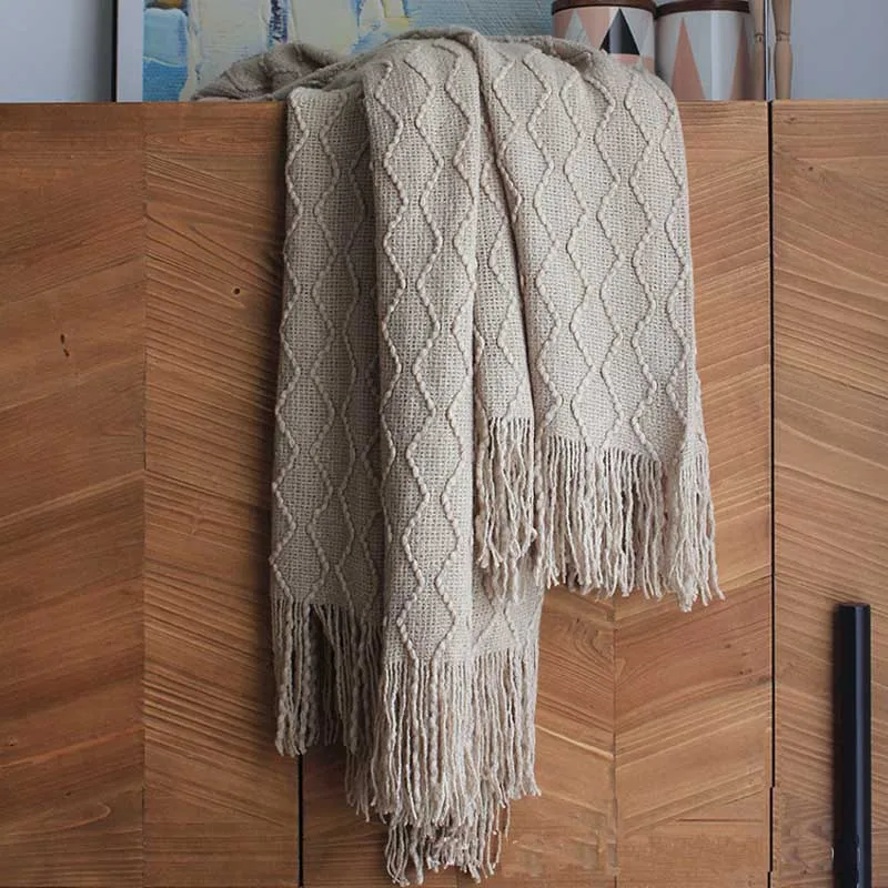 

Original Throw Knitting Tassel Blanket - Single Double People Wave Sofa Decoration Blankets Bedspread Bedding for Travel Siesta
