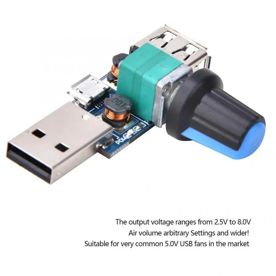 2 шт. USB контроллер скорости вентилятора DC4~ 12 В 5 Вт регулятор скорости вентилятора для офиса дома для общего 5 в USB вентилятор