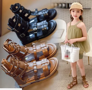 

Girls Sandals Kids Sneakers ToddlerGirl Beach Shoes Roman Shoes Princess Cute Soft Children Sandals