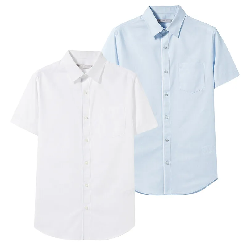 Giordano две простые рубашки slim fit с короткими рукавами выполненные из хлопка и полиэстера, имеется шесть различных цветов на выбор - Цвет: 08Blue