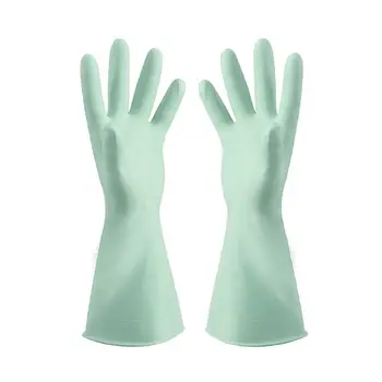 

1 Pair Kitchen Dish Washing Waterproof Non-slip Scrubber Rubber Cleaning Gloves