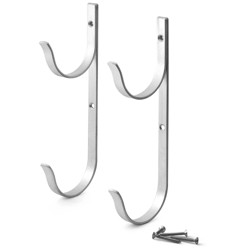 

Pool Pole Hanger Premium 2Pcs Aluminium Holder Set, Perfect Hooks for Telescopic Poles, Skimmers, Leaf Rakes, Nets, Brushes, Vac