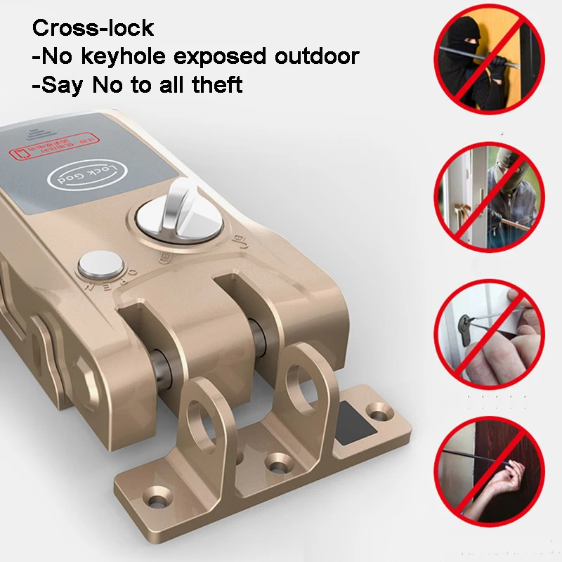 Smart Door Lock Invisible Hidden Lock Remote Control Bluetooth Wifi Lock Electronic Door Lock  Home Automation Alexa Google home