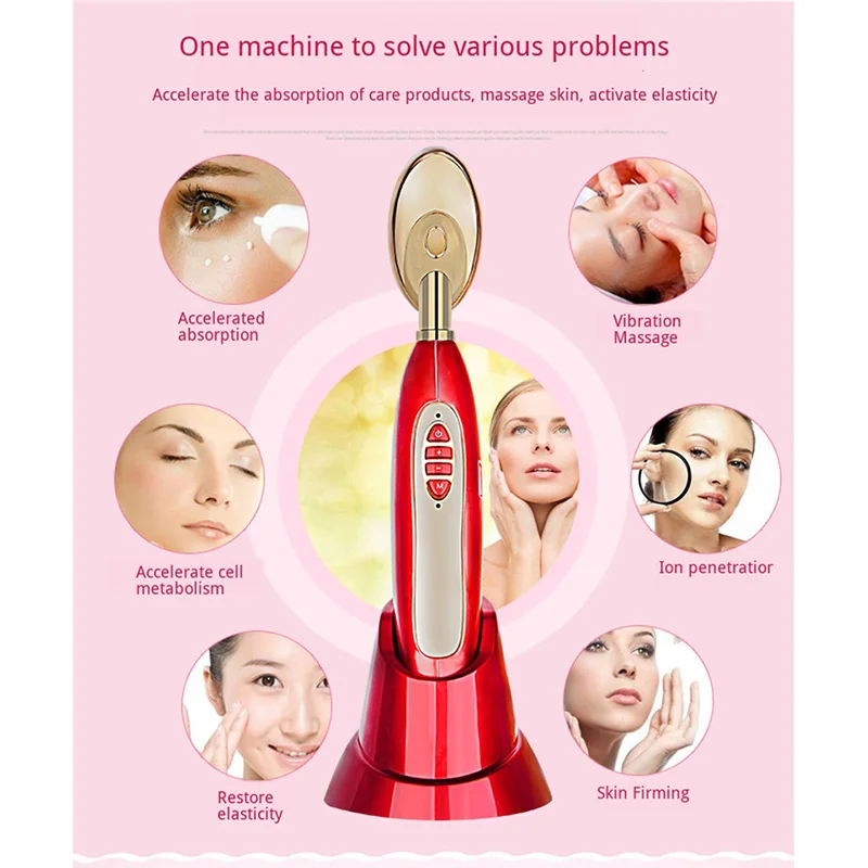 Massageador para Rosto Bolsas de Olho e Círculo Remoção do Enrugamento Vibraiton Aquecimento Importação Remover Escuro Beleza Máquina Branqueamento Antienvelhecimento 14 Utensílios de cuidado facial