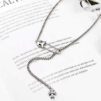

S925 Cross Flower Pin Necklace Personalized Wild Bracelet