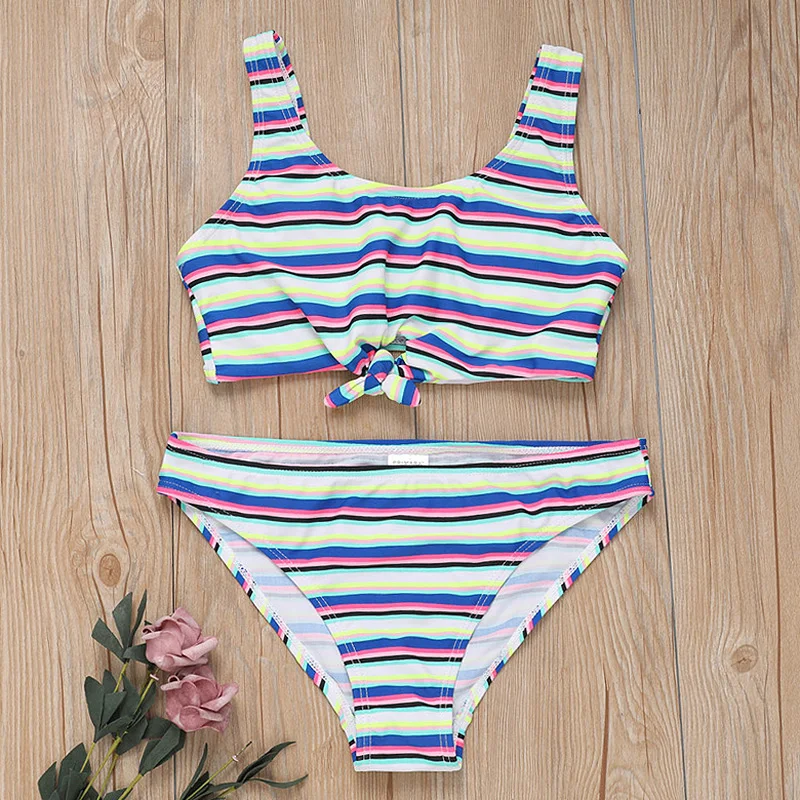 7 14 Years Girl Swimsuit Kids Swimwear Striped Teenage Girl Bikini Set 7-14-years-girl-swimsuit-kids-swimwear-striped-teenage-girl-bikini-set