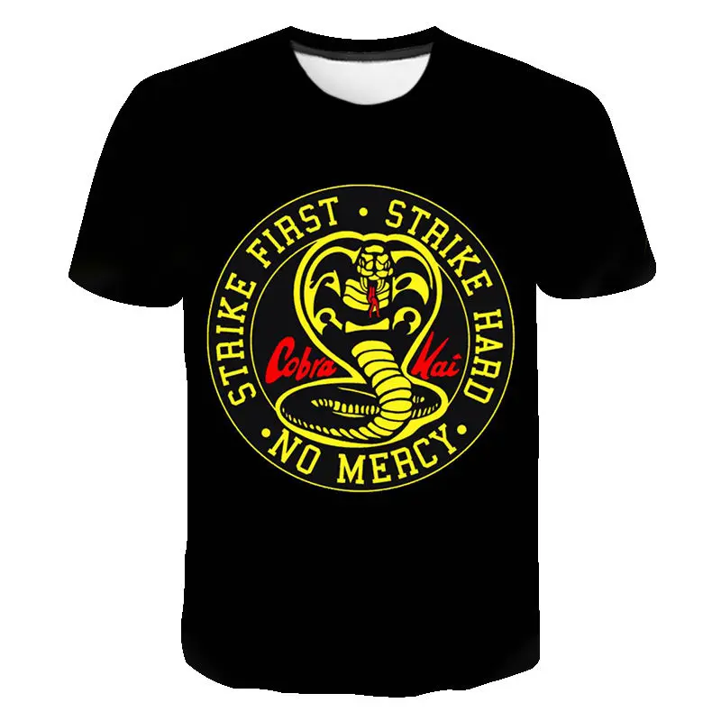 2021 New Summer Cobra Kai Printed 3D T-shirt Men Women Children Summer Cool Tee Tops Male Streetwear Cool T Shirt Boy Girl Kids