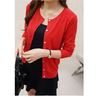 

New spring summer female knit cardigan sweater coat short female a little shawl knitted jacket female