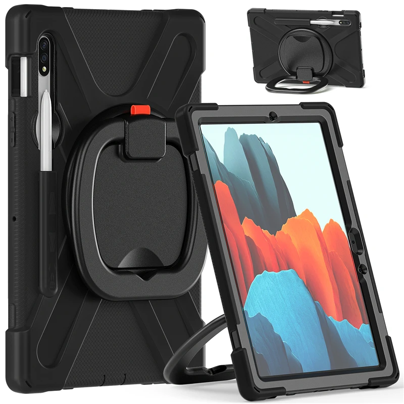 

Rugged Case For Samsung Galaxy Tab S8/S7 Tablet 11 Inch Cover T875 T870 X700 X706 Rotating Build-in Stand Vertical Holder