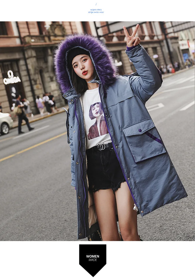 Новая хлопковая стеганая куртка для двери Женская в ханьском стиле утолщенная плотная меховая длинная свободная зимняя одежда больших размеров