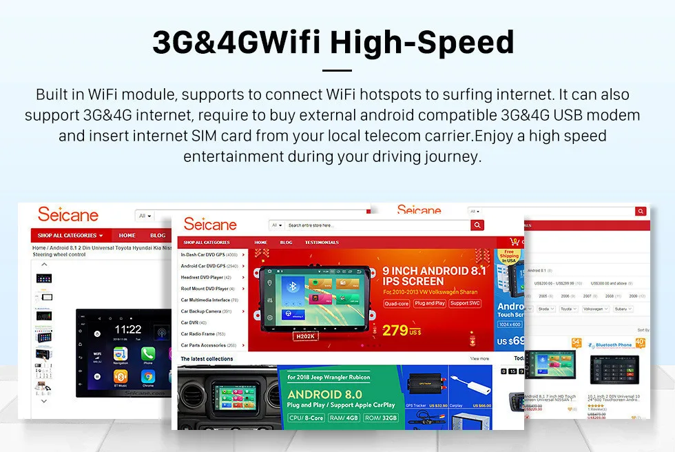 Seicane 10,1 дюймов HD сенсорный экран Android 9,0 Автомагнитола для 2012 2013- Фольксваген SAGITAR Поддержка Bluetooth wifi SWC 4G