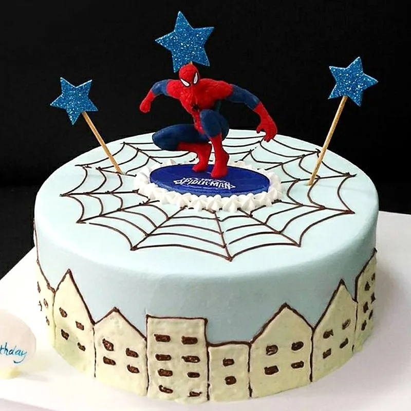 7pcs Spiderman Spider man Action Figures Cake topper Boy KidsToy Set figurines 