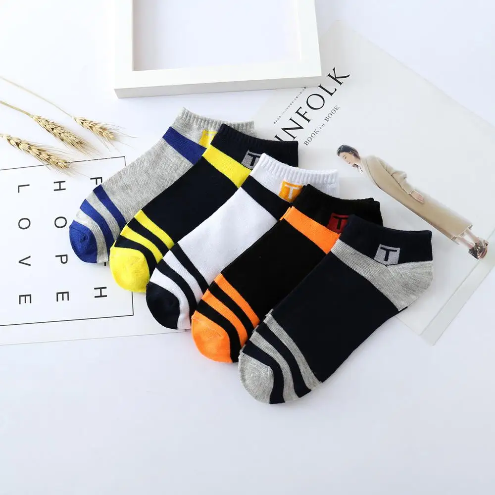 

Unisex Comfortable Stripe Cotton Socks Women Slippers Short Ankle Socks in Ten Colour High Quality New Fashion 2019 NEW