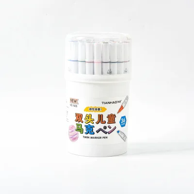 36 Colors Фломастеры для рисования 24 36 48-цвет вращающийся бочонок интересные двухглавые детские цветные маркеры ручка подходит для студентов - Цвет: 36 Colors