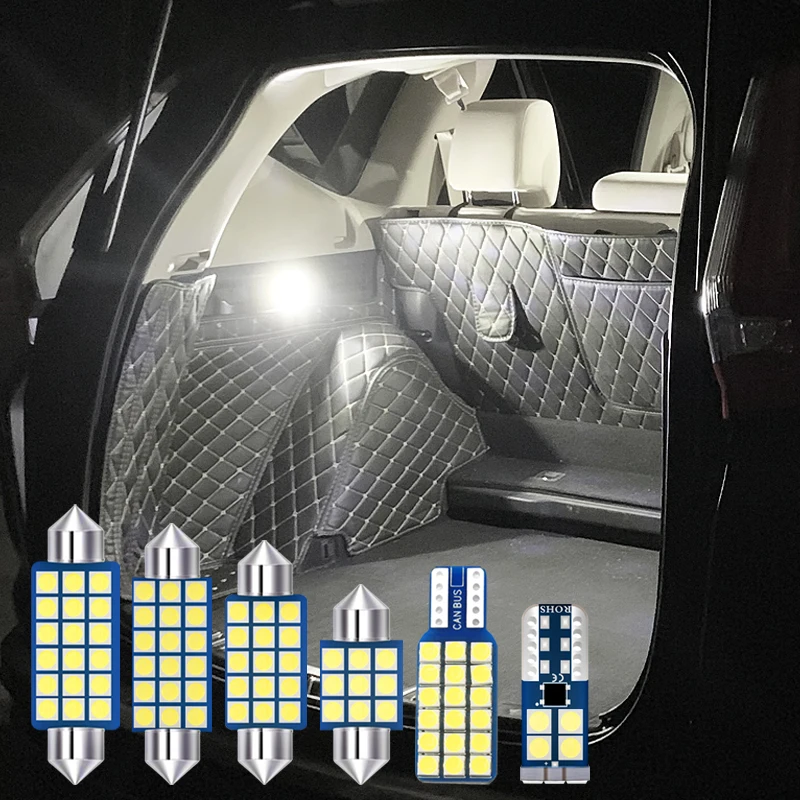 

7pcs Error Free Car LED Bulb Car Interior Vanity Mirror Trunk Light Dome Reading Lamps For Toyota Camry 2012-2014 2015 2016 2017