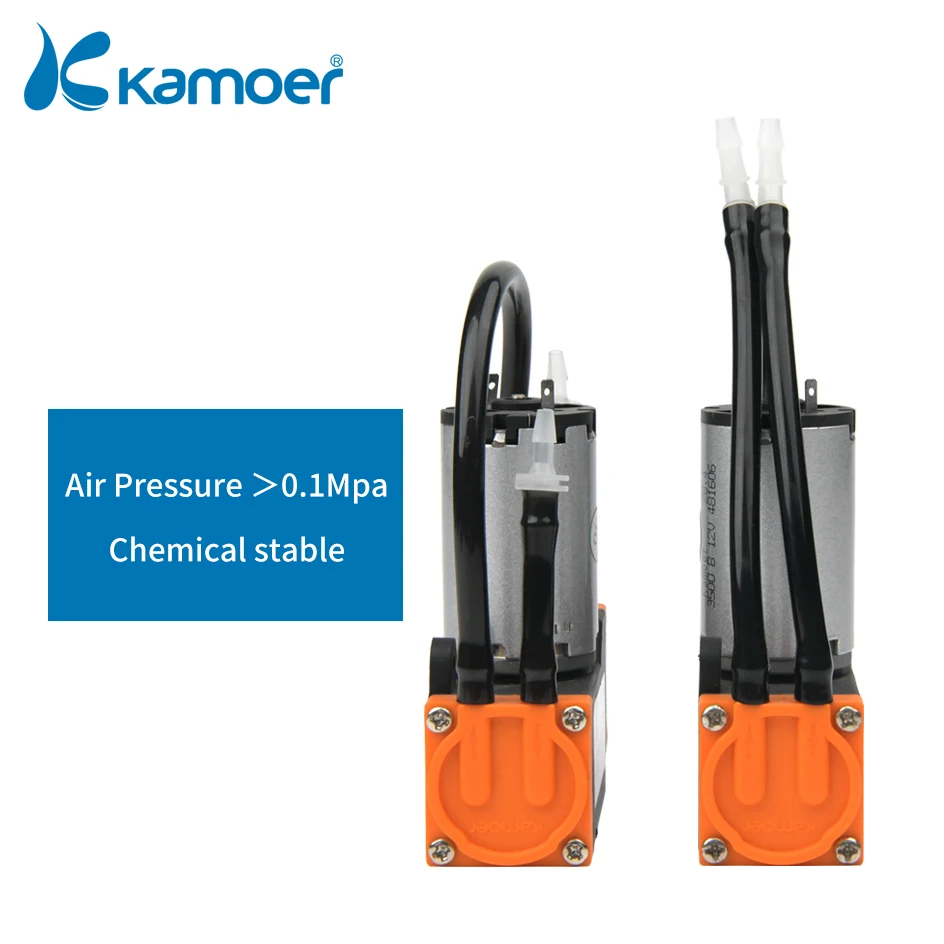 Kamoer 5-8L/min KVP8 마이크로 다이어프램 진공 펌프 12V 24V 브러시 모터 높은 음압 0.082Mpa 흡입 펌프 공기 펌프