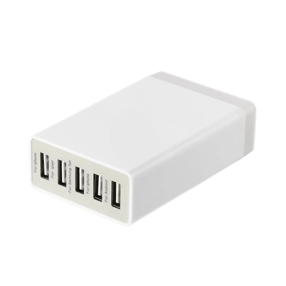 5 в 8A 5 портов USB зарядное устройство с кабелем для передачи данных высокоскоростное зарядное устройство для телефона настенный адаптер Зарядка для смартфона зарядное устройство розетка Великобритания США ЕС