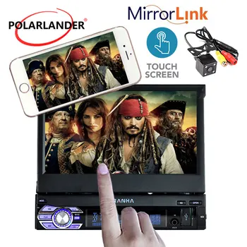 

7 inch car radio mp5 player stereo support USB SD Touch Screen aux in Mirror Link buletooth 5 languages 1 din