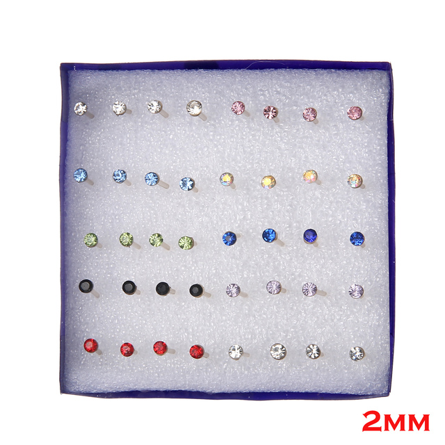pairs/set White Crystal Earrings Set For Women Earring Set Jewelry Rhinestones Stud Earrings kit Pack lots brincos