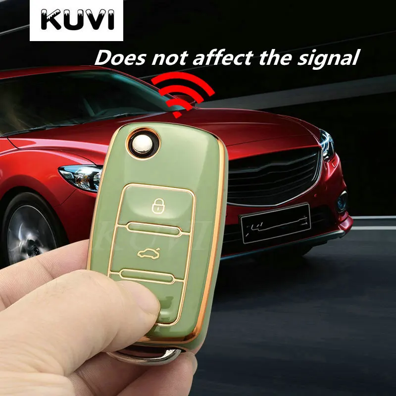 Key Case Cover Key Case Car Key Shell TPU Car Key Case Cover Holder Shell For VW Volkswagen Polo Golf Passat Beetle Caddy Tiguan Skoda Octavia Kodiaq Seat Leon Altea