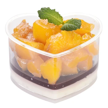 

Promotion - Event Party Wedding Festival Suppliers, Disposable Plastic Tableware, 77*45mm/150ml Heart Dessert Cup, 10/Pack