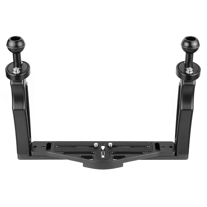 

DSLR Diving Dual Handheld Tray Bracket with Clip Screw Adapter Top Handle Shutter Extension Sports Camera Underwater Photography