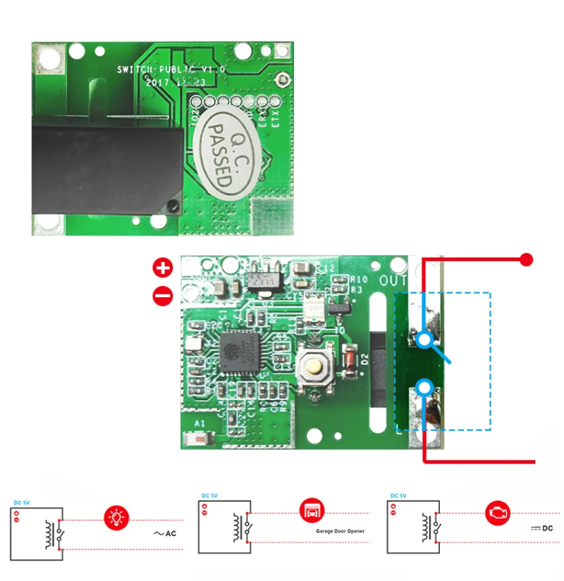 SONOFF relay module RE5V1C Switch Wifi Smart Switch 5V DC Wireless Switches Inching/Selflock Working Modes APP/Voice/LAN Control